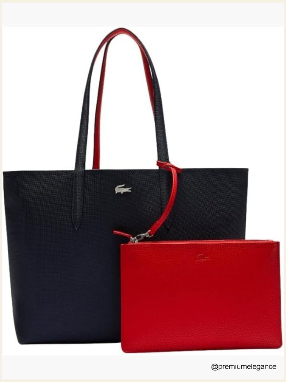 Large Reversible Tote Bag with Detachable Clutch, Fits 15" Laptop